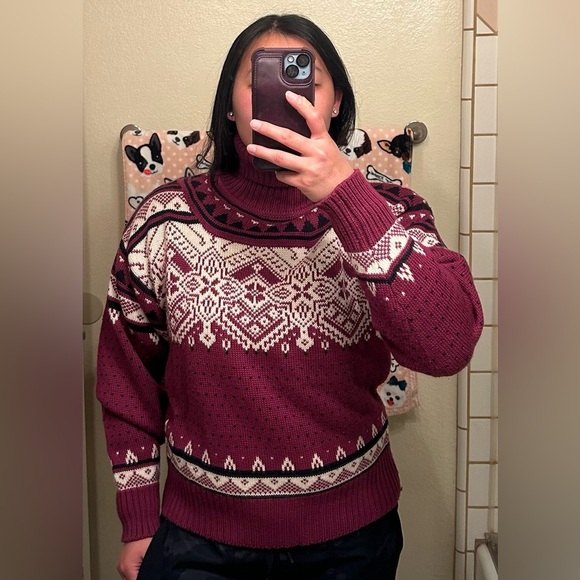 Vintage Holiday Christmas Turtleneck Sweater - S - Picture 7 of 7